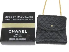 希少 美品 CHANEL シャネル ヴィンテージ ミニチェア ショルダーバッグ ☆ キルティング ブラック ポーチ コスメ ▼7G