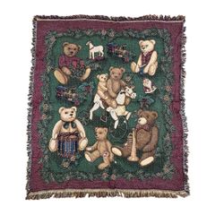 希少】推定80's〜90'svintage teddy bear ラグマット - メルカリ
