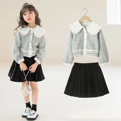 女の子 2点セット セットアップ キッズ フォーマル ガールズ 制服 春 スカート 子供服 秋 七五三 卒業式 卒園式 入園式 入学式 新生活 ピア