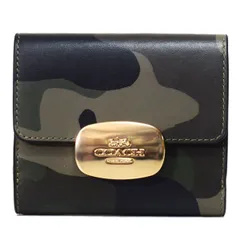 コーチ 財布 COACH カーフレザー カモフラ 迷彩柄 スモール エライザ ロゴ ウォレット コンパクト 二つ折り財布 ダークサイプレスマルチ CW802