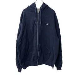 Champion ロゴスウェット パーカー XL ネイビー チャンピオン ジップパーカー フーディー トップス 古着卸 アメリカ仕入 a708-5711