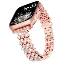[Aniaboho] Apple Watch バンド 41mm 40mm 38mm 女性用アップルウオッチ バンド ダイヤモンドベルト 超薄型の金属製アップルウオッチ ベルト Apple Watch series 8/7/SE/6/5/4/3/2/