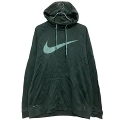 NIKE プリントジャージ パーカー L ダークグリーン ナイキ スポーツ プルオーバー 古着卸 アメリカ仕入 a703-5665
