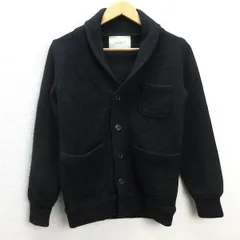 z■ナノユニバース/nano universe ショールカラーウールカーディガン【S】黒/men's/42【中古】