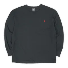 ポロラルフローレン POLO RALPH LAUREN 00s Y2K ロングスリーブ ポケットTシャツ ロンT 長袖 ポケT ロゴ 刺繍 ポニー USA ヴィンテージ アメリカ 古着 Tシャツ カットソー ブラック 黒 M【中古】