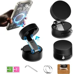 マグネットと吸盤両用・真空磁気吸着式 真空吸着のスマホホルダー 真空吸着式 車載ホルダー MagSafe対応 車用吸盤ホルダー スマホスタンド 安定感 全機種対応可 伸縮可能 磁気式 表面を平らにするシールとリングシール付き 取り付け簡単 車内 キチン リビ