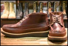 【7.5E 美品】RUSSELL MOCCASIN ラッセルモカシン スポーティングクレーチャッカ バーガンディ クロムエクセル 短靴 ブーツ HOPESMORE【FF406】