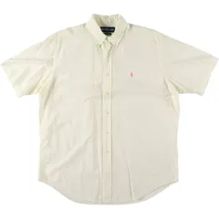 古着 ラルフローレン Ralph Lauren CLASSIC FIT シアサッカー 半袖 ボタンダウン ストライプシャツ メンズL相当/eaa539474
