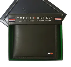 TOMMY HILFIGER トミーヒルフィガー ＜訳あり・アウトレット＞財布 メンズ 二つ折（ブラック）HIGHLAND TH-30d