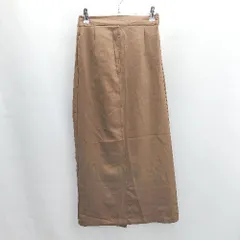 ◇ Θ NEUNA ヌナ ウエストゴム バックスリット ロング タイト ナロー スカート サイズM ブラウン レディース E  【1501160044204】