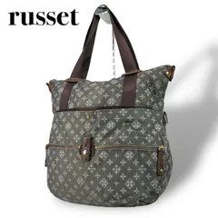 【良品】russet ラシット ショルダーバッグ GRY レディース ナイロン グレー モノグラム 総柄 肩掛け 手提げ 5108