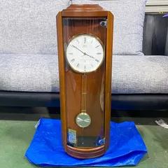 ◆【梅ちゃん様専用】SEIKO EMBLEM 電波振り子時計 HS411B 柱時計 木製 セイコー アンティーク 昭和レトロ コチコチ音のないタイプ ツイン・バ