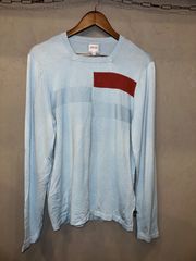 美品 定価10万円程 アルマーニ コレツィオーニ ARMANI COLLEZIONI ニット セーター 長袖  50 ブルー 水色