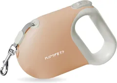 Pawspick 犬 リード 伸縮 5M 小型犬 中型犬 自動巻き取り ナイロンテープ 一時停止 ワンタッチ ロック 反射ロープ 軽量(ピンク 5m)