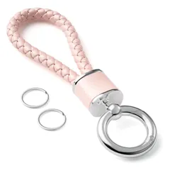 【特価商品】紛失防止 人気 レザー レディース メンズ キーチェーン キーリング付き バイク おしゃれ キーホルダー キーホルダー 男女兼用 キーホルダー 鍵 自転車 編み込み 革 カラビナ 車 [PIAQEIOZ]