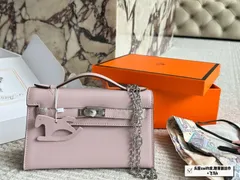 【今日特価】一代 Kelly スイフト牛皮 シルバークラスプ バッグ（サイズ：22×13cm）-MM輸入1
