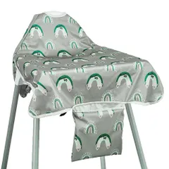 ☆ レインボーハート ☆ お食事エプロン テーブルクロス一体型 収納付き ylxbib5192 お食事エプロン テーブル 一体型 長袖 食事エプロン エプロン お食事スタイ ベビースタイ ロング 子供用 子供 防水 食べこぼし ベビー こども 子ども 赤ちゃん