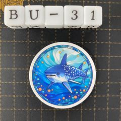 방수 스티커 고래 상어 해양 생물 스테인드 글라스 풍 BU-31