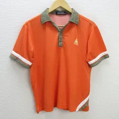 z■ルコック スポルティフ/le coq sportif GOLF ゴルフウェア/ポロシャツ【M】オレンジ/men's/100【中古】■