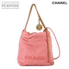 未使用 展示品 シャネル CHANEL 22 ミニ 2way チェーン ハンド ショルダー バッグ キャビアスキン ピンク AS3980 90284810