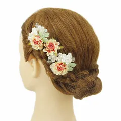 髪飾り 成人式 振袖 前撮り 袴 花 浴衣 夏祭り 花火大会 豪華3点セット 白 ピンク パール ガラスビーズ ヘアアクセ 新作 かん No.9-3344