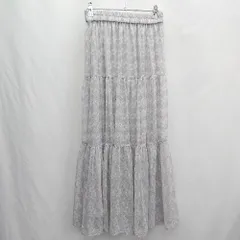 ◇ ⊂◎ NICE CLAUP ナイスクラップ ロング フレア スカート サイズF グレー レディース E  【1501160049988】