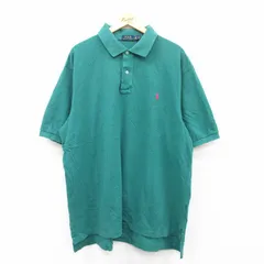 XL/古着 ラルフローレン 半袖 ブランド ポロ シャツ メンズ 90s ワンポイントロゴ 大きいサイズ コットン 緑 グリーン 25jun05 中古 トップ