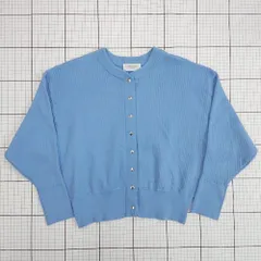 ◇ ⊇ OPAQUE.CLIP オペークドットクリップ リブ編み 長袖 リブ スナップカーディガン サイズＭ ブルー系 レディース E  【1508060023506】
