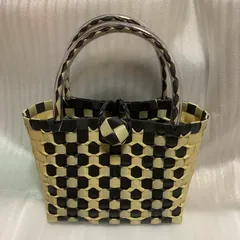 プラかごバッグ Sサイズ 黒とベージュ⑤