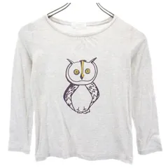 バーバリー 三陽商会 プリント 長袖 Tシャツ 8Y 128cm グレー系 BURBERRY ロンT キッズ 古着 【231110】 メール便可