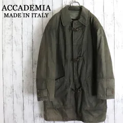 ACCADEMIAイタリア製本革ファイヤーマンコートレザーコートカーキ