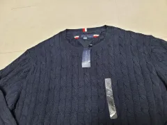 Tommy Hilfiger(トミーヒルフィガー) トミーヒルフィガー ネイビー ケーブル編み コットンニット XL 未使用商品 ポール 1045