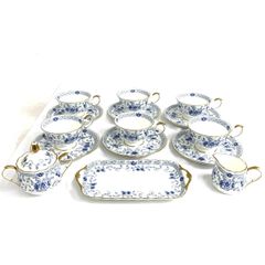Narumi ナルミ ミラノコレクション/9点セット  カップ＆ソーサー6点/シュガー/クリーマー/プレート    ホワイト/ブルー  / 240001158020