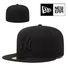 ニューエラ NEWERA キャップ 帽子 59FIFTY 5950 ヤンキース ブラック×ブラック フラットバイザー 固め しっかりめ MLB メジャーリーグ 大谷翔平 メンズ レディース ユニセックス NEWERA 59FIFTY 新品