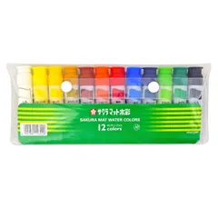 【特価セール】サクラクレパス 絵の具 マット水彩 ポリチューブ入り 12色シース入り MW12PF