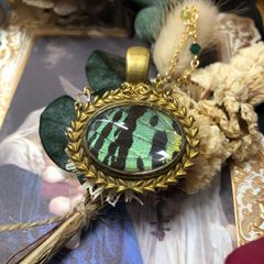 ニシキオオツバメガ翅のネックレス(ゴールド)