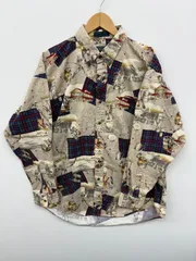 CHAPS RALPH LAUREN/ﾁｬﾌﾟｽﾗﾙﾌﾛｰﾚﾝ/L/総柄ﾎﾞﾀﾝﾀﾞｳﾝｼｬﾂ/BEIGE/ﾍﾞｰｼﾞｭ