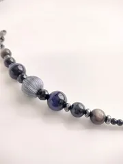 天然石 マグネット式羽織紐 #08 / 着物小物 / ブルー