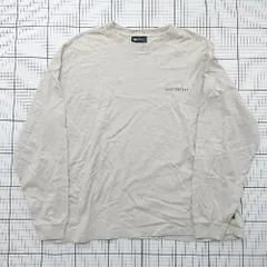 ◇ ⊇ サブサエティ カジュアル コットン100％ 長袖 バックプリントロゴロングTシャツ サイズM ベージュ系 メンズ E  【1508200033136】