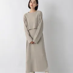 LOWRYSFARM ニットレイヤードキャミ2Pワンピース