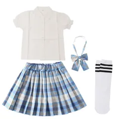 ☆ カラー3 ☆ 130cm ☆ 卒業式スーツ 女の子 子供スーツ セットアップ スーツ 女の子 半袖 子供スーツ ブラウス スカート プリーツスカート ウェストゴム リボン付き セットアップ チェック柄スカート 子供制服 チェック柄 女子 通学 通園