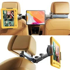 【人気商品】車 タブレットホルダー 後部座席 伸縮アーム ヘッドレスト タブレットホルダー LISEN 滑り防止 ipad 車載ホルダー スタンド 車載用ヘッドレスト 360°回転可能 カー用品 iPad Pro/Air/Mini/Galaxy/Fire4.7