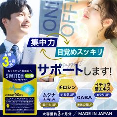 【お得3ヶ月分・スイッチオン】集中力 アップ やる気 サポートサプリ 休眠 休息 やる気 チャージ ドーパミン 高配合 ムクナ豆チロシン カフェイン ホスファチジルセリン トリプトファン GABA ギャバ イチョウ葉 レシチン ムクナ ルテイン バコパ