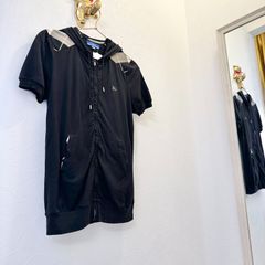 【ノバチェック】バーバリーブルーレーベル　 半袖ジップアップ　スモークドチェックデザイン