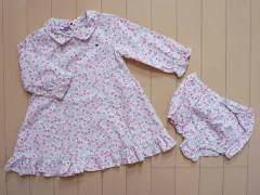 トミーヒルフィガー tommy hilfiger アウトレット 子供服 女の子 12M 18M 約 90cm 95cm 長袖 ワンピース カバーパンツ 2点 ピンク ペーズリー 春 夏 秋 ★2 ガールズ 女児 キッズ ベビー 【中古】 古着