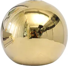 Queen-b フラワーベース ゴールド おしゃれ 丸型 円形 花瓶 ドライフラワー 一輪挿し お花 造花 生け花 かわいい インテリア 装飾 飾り ギフト プレゼント(ゴールド,  中)