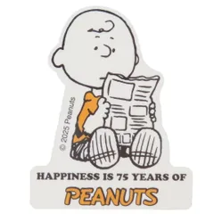【メール便】スヌーピー ダイカットシール ミニデコステッカー 75周年 チャーリーブラウン ピーナッツ カミオジャパン 耐水耐光 キャラクター グッズ 