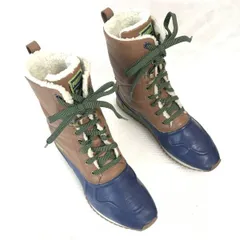PUMA/プーマ★本革/防水/内側ボア/スノーブーツ【24.5-25.0/茶×紺/BROWN×navy】Shoes◆bWB73-22<sale>