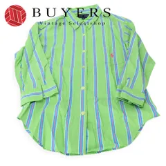 【中古】 ラルフローレン 長袖シャツ 160 綿 グリーン系 マルチカラー ストライプ おしゃれ カジュアル RALPH LAUREN