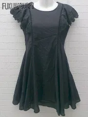 ◇ Noela ノエラ フレンチスリーブ 膝丈 ワンピース S ブラック *  【1002798761193】
